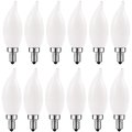 Luxrite CA11 LED Lights Bulb 5W (60W Equivalent) 450LM 2700K Warm White Dimmable E12 Candelabra Base 12-Pack LR21563-12PK